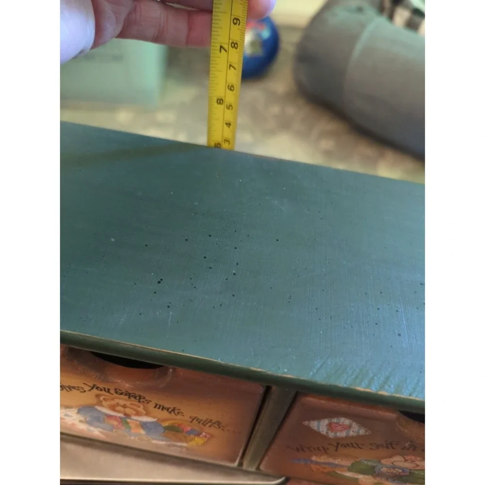 Vintage Dianna Marcum Wood Sewing Cubbies Drawers Storage Bins